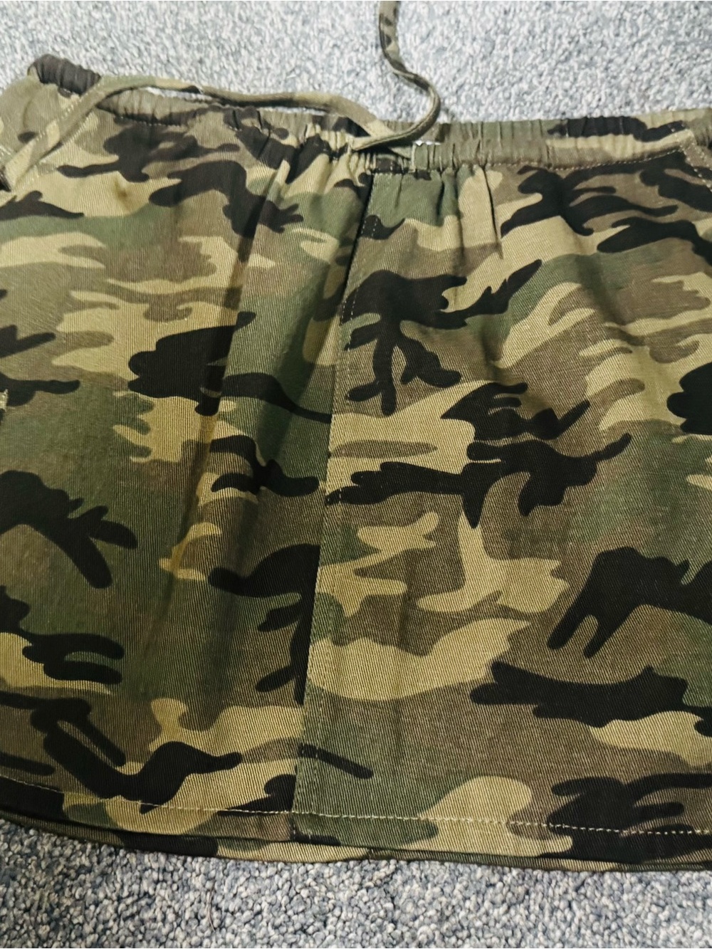Le Lis Olive & Black Camo Midi Skirt